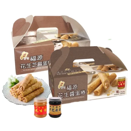 新竹福源 蛋捲兩盒組-花生/花生芝麻 口味任選(320g/盒 X 2組)